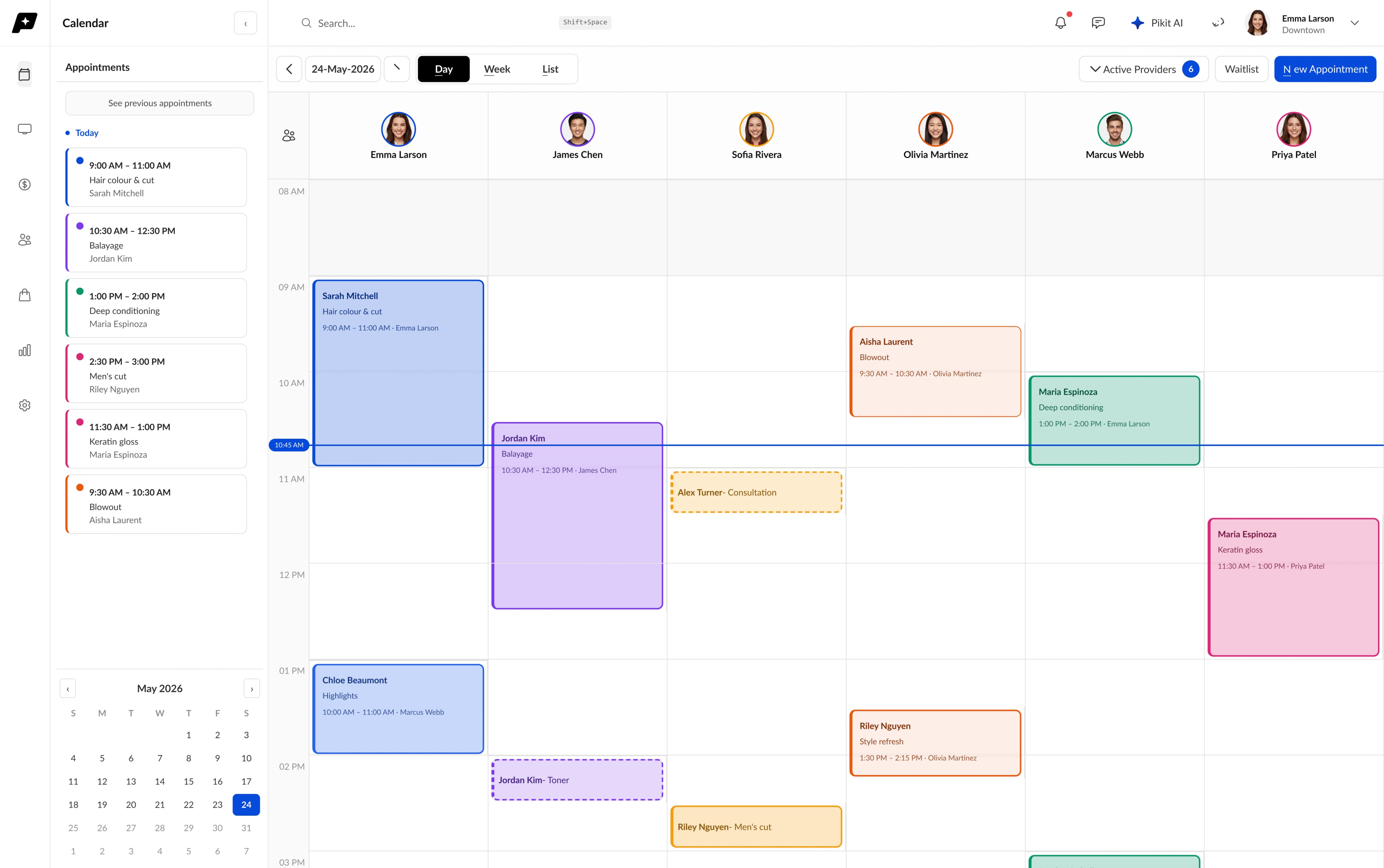 Pikit calendar with appointment scheduling